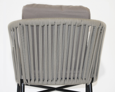 Кресло плетеное с подушками Tagliamento Palermo алюминий, роуп, акрил антрацит, светло-коричневый Фото 7