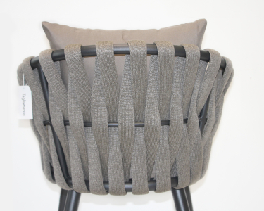 Кресло плетеное с подушками Tagliamento Verona алюминий, роуп, акрил антрацит, темно-коричневый Фото 7
