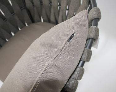 Кресло плетеное с подушками Tagliamento Verona алюминий, роуп, акрил антрацит, темно-коричневый Фото 9