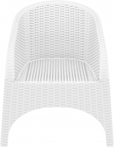 Кресло пластиковое плетеное Siesta Contract Aruba стеклопластик белый Фото 11