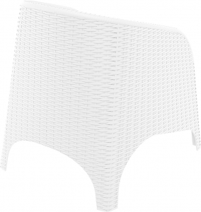 Кресло пластиковое плетеное с подушкой Siesta Contract Aruba стеклопластик, полиэстер белый Фото 11
