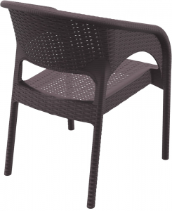 Кресло пластиковое плетеное Siesta Contract Panama стеклопластик коричневый Фото 13