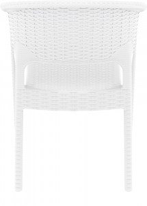 Кресло пластиковое плетеное Siesta Contract Panama стеклопластик белый Фото 9