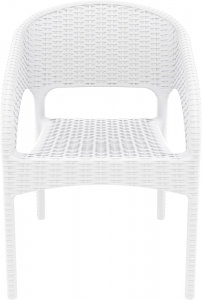 Кресло пластиковое плетеное Siesta Contract Panama стеклопластик белый Фото 11