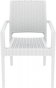 Кресло пластиковое плетеное Siesta Contract Ibiza стеклопластик белый Фото 10