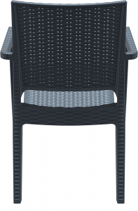 Кресло пластиковое плетеное Siesta Contract Ibiza стеклопластик антрацит Фото 15