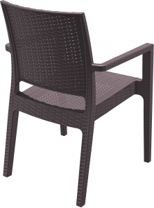 Кресло пластиковое плетеное Siesta Contract Ibiza стеклопластик коричневый Фото 15