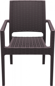 Кресло пластиковое плетеное Siesta Contract Ibiza стеклопластик коричневый Фото 16