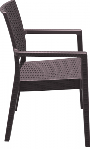 Кресло пластиковое плетеное Siesta Contract Ibiza стеклопластик коричневый Фото 17