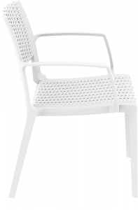 Кресло пластиковое плетеное Siesta Contract Capri стеклопластик белый Фото 7