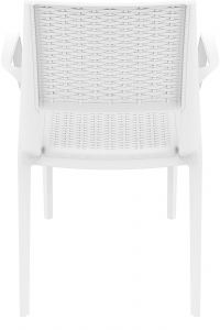 Кресло пластиковое плетеное Siesta Contract Capri стеклопластик белый Фото 8