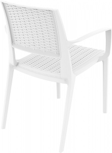 Кресло пластиковое плетеное Siesta Contract Capri стеклопластик белый Фото 9