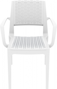 Кресло пластиковое плетеное Siesta Contract Capri стеклопластик белый Фото 10