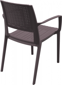 Кресло пластиковое плетеное Siesta Contract Capri стеклопластик коричневый Фото 11