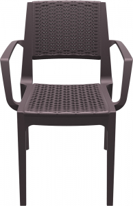 Кресло пластиковое плетеное Siesta Contract Capri стеклопластик коричневый Фото 12