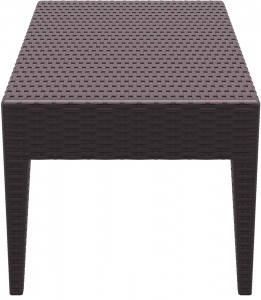 Столик пластиковый плетеный журнальный Siesta Contract Miami Lounge Table стеклопластик коричневый Фото 10