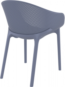 Кресло пластиковое Siesta Contract Sky стеклопластик, полипропилен темно-серый Фото 9