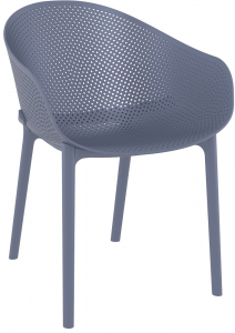 Кресло пластиковое Siesta Contract Sky стеклопластик, полипропилен темно-серый Фото 1