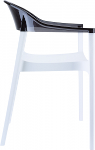 Кресло пластиковое Siesta Contract Carmen стеклопластик, поликарбонат белый, черный Фото 8