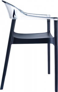 Кресло пластиковое Siesta Contract Carmen стеклопластик, поликарбонат черный, прозрачный Фото 8