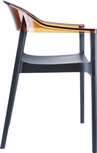 Кресло пластиковое Siesta Contract Carmen стеклопластик, поликарбонат черный, янтарный Фото 8