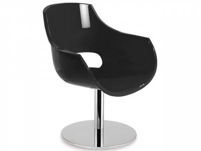 Кресло вращающееся PAPATYA Opal-M сталь, поликарбонат хромированный, полированный, черный Фото 4