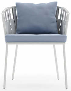 Кресло плетеное с подушками Aurica Бора-Бора нержавеющая сталь, роуп, акрил голубой Фото 3