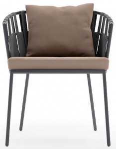 Кресло плетеное с подушками Aurica Бора-Бора нержавеющая сталь, роуп, акрил коричневый Фото 3