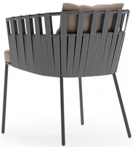 Кресло плетеное с подушками Aurica Бора-Бора нержавеющая сталь, роуп, акрил коричневый Фото 4
