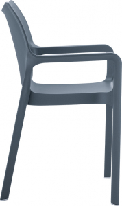 Кресло пластиковое Siesta Contract Diva стеклопластик темно-серый Фото 10