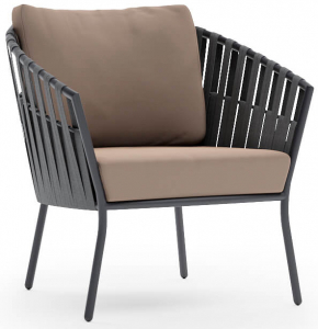 Кресло плетеное с подушками Aurica Бора-Бора алюминий, роуп, акрил коричневый Фото 1