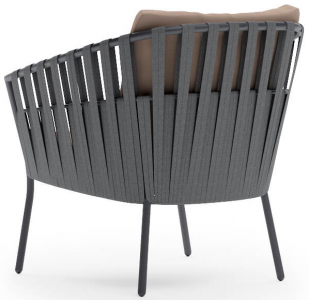 Кресло плетеное с подушками Aurica Бора-Бора алюминий, роуп, акрил коричневый Фото 4