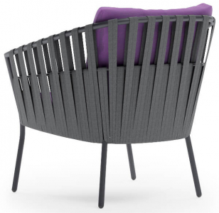 Кресло плетеное с подушками Aurica Бора-Бора алюминий, роуп, акрил сиреневый Фото 4