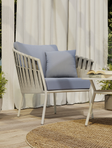 Кресло плетеное с подушками Aurica Бора-Бора алюминий, роуп, акрил голубой Фото 5