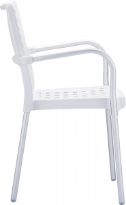 Кресло пластиковое Siesta Contract Gala алюминий, полипропилен белый Фото 8