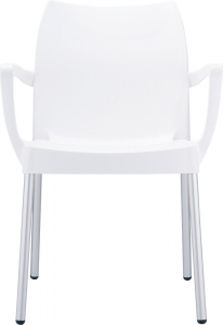 Кресло пластиковое Siesta Contract Dolce алюминий, полипропилен белый Фото 7