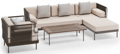 Комплект модульной мебели Aurica Мартиника алюминий, акация, роуп, акрил бежевый Фото 1