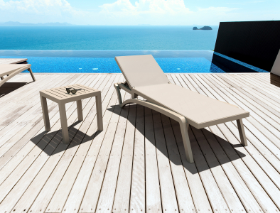 Столик пластиковый для лежака Siesta Contract Ocean Side Table пластик бежевый Фото 7
