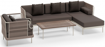 Комплект модульной мебели Aurica Мартиника алюминий, акация, роуп, акрил темно-коричневый Фото 1