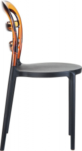 Комплект пластиковых стульев Siesta Contract Miss Bibi Set 4 стеклопластик, поликарбонат черный, янтарный Фото 10