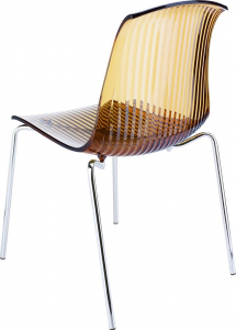 Комплект прозрачных стульев Siesta Contract Allegra Set 4 сталь, поликарбонат янтарный Фото 12