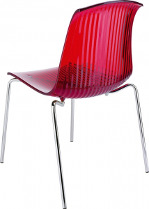 Комплект прозрачных стульев Siesta Contract Allegra Set 4 сталь, поликарбонат красный Фото 13