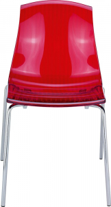Комплект прозрачных стульев Siesta Contract Allegra Set 4 сталь, поликарбонат красный Фото 15