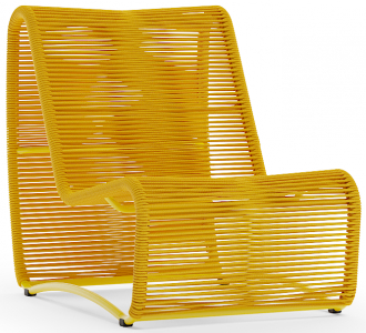 Кресло-шезлонг с пуфом Aurica Бали алюминий, роуп желтый Фото 4