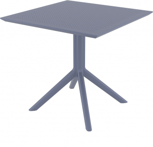 Стол пластиковый Siesta Contract Sky Table 80 сталь, пластик темно-серый Фото 9