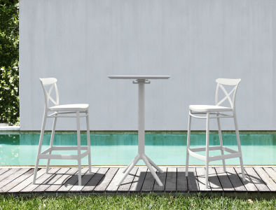 Стол пластиковый барный складной Siesta Contract Sky Folding Bar Table 60 сталь, пластик белый Фото 22