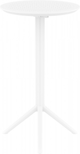 Стол пластиковый барный складной Siesta Contract Sky Folding Bar Table 60 сталь, пластик белый Фото 10