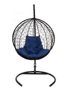 Кресло подвесное плетеное Bigarden Kokos сталь, искусственный ротанг, ткань оксфорд черный Фото 10