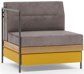 Комплект модульной мебели Aurica Готланд алюминий, нержавеющая сталь, акация, роуп, ткань натуральный, желтый, серый Фото 3