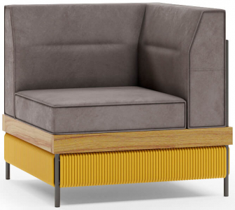 Комплект модульной мебели Aurica Готланд алюминий, нержавеющая сталь, акация, роуп, ткань натуральный, желтый, серый Фото 5
